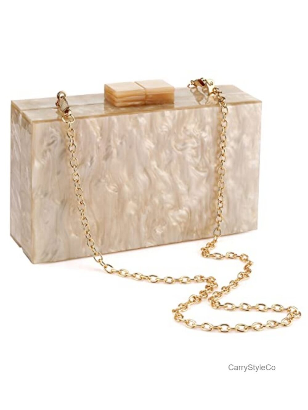 Acrylic Marbling Clutch Evening Crossbody Bag Detachable Chain